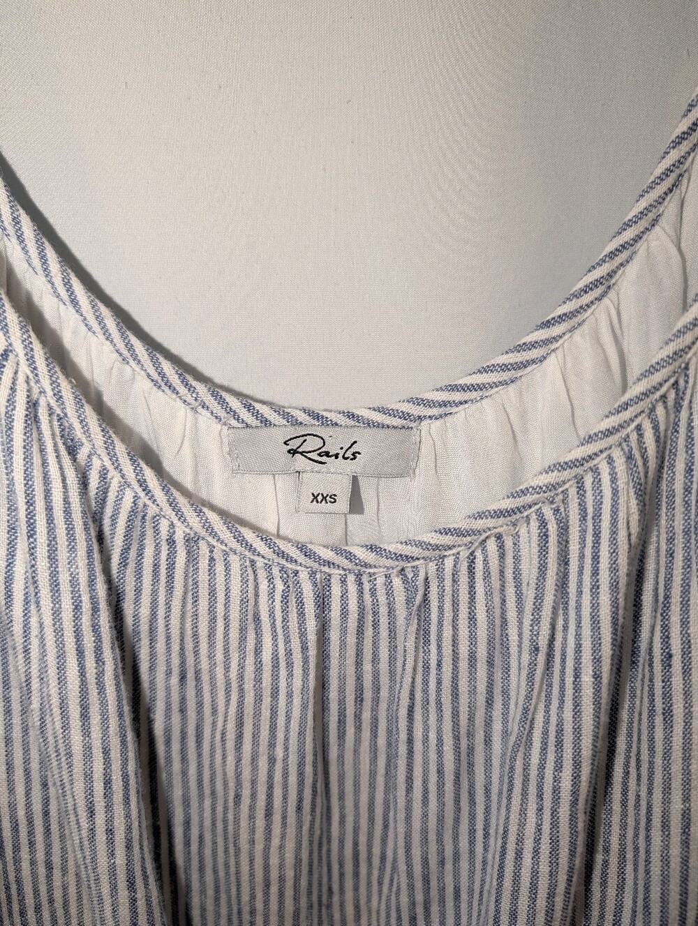 Rails Striped Tiered Linen Maxi Dress in Blue, Mint and yellow oversized luxury - Picture 3 of 8